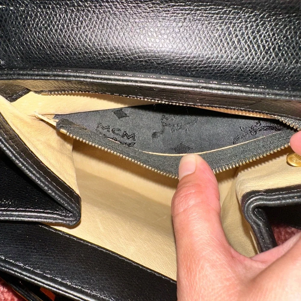 MCM Mini Heritage Satchel | Vintage | Black | Gold | Top Handle | Kelly - Picture 12 of 16